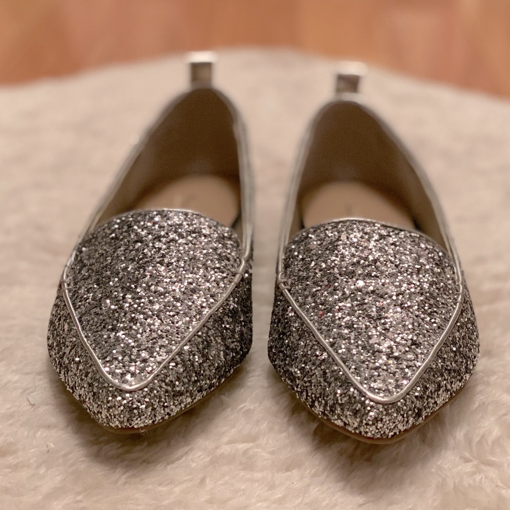 Silver Sparkly Flats